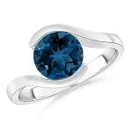 London Blue Topaz Solitaire Ring in White Gold