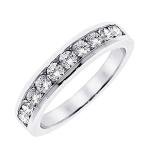 Channel Set Diamond Anniversary Ring in White Gold