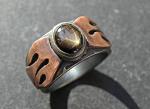 Unique Men's Black Star Sapphire Two-Tone Ring