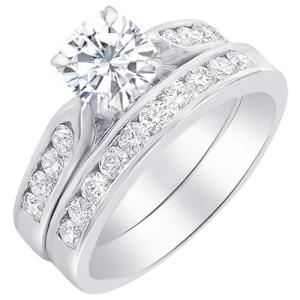 3 Carat Cushion Lab Grown Gemstone Bridal Set