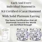 Diamond Stud Earrings in Platinum - 4 Carat
