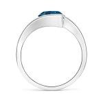 London Blue Topaz Solitaire Ring in White Gold