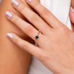 London Blue Topaz Solitaire Ring in White Gold