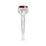 1.25 Ct Ruby Side Stone Ring in White Gold