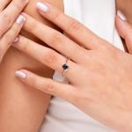 London Blue Topaz Solitaire Ring in White Gold