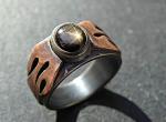 Unique Men's Black Star Sapphire Two-Tone Ring