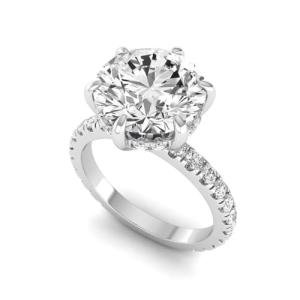 5.25 Carat Lab Grown Diamond Halo Engagement Ring