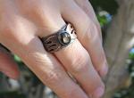 Unique Men's Black Star Sapphire Two-Tone Ring