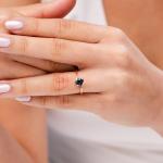 London Blue Topaz Solitaire Ring in White Gold