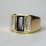Personalized 2.0CT Red Ruby Gold Ring for Him