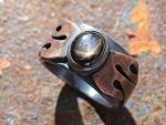 Unique Men's Black Star Sapphire Two-Tone Ring
