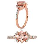 Pink Morganite and Diamond Rose Gold Statement Ring
