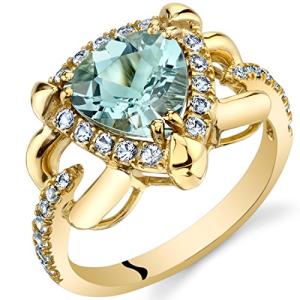 Peora Aquamarine Gold Ring with White Topaz