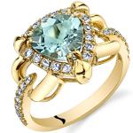 Peora Aquamarine Gold Ring with White Topaz