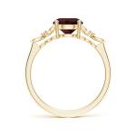 Natural Garnet Solitaire Ring in 14K Yellow Gold