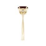 Natural Garnet Solitaire Ring in 14K Yellow Gold