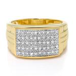 Men's 10K Yellow Gold White Diamond Ring