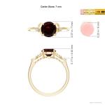 Natural Garnet Solitaire Ring in 14K Yellow Gold