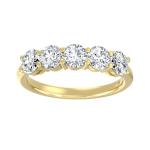 14K Gold Five Stone Lab Grown Diamond Ring