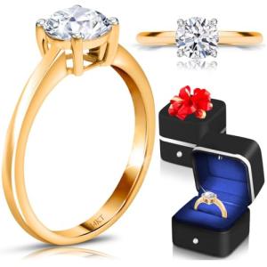 IGI Certified 2 Carat Yellow Gold Engagement Ring