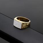 Men's 10K Yellow Gold White Diamond Ring