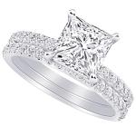 2.5 Carat Princess Lab Grown Gemstone Bridal Set