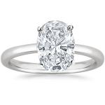 Platinum 3 Carat Lab Grown Oval Diamond Ring