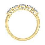 14K Gold Five Stone Lab Grown Diamond Ring