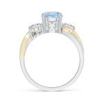 Aquamarine Three Stone Ring in 14K Gold
