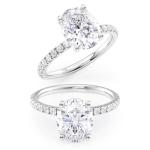 2 Carat Oval Moissanite Engagement Ring in White Gold