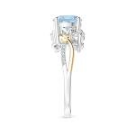 Aquamarine Three Stone Ring in 14K Gold