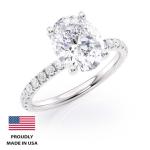 2 Carat Oval Moissanite Engagement Ring in White Gold