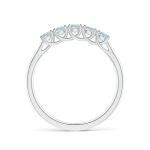Aquamarine Round Ring in 14K White Gold