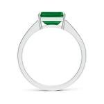 Emerald East West Ring in 14K White Gold