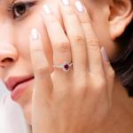 Ruby Halo Engagement Ring in 14K Rose Gold