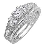 Stunning 1.00 Carat White Diamond Vintage Ring Set