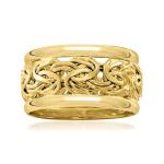 18kt Yellow Gold Wide Byzantine Ring, Size 10