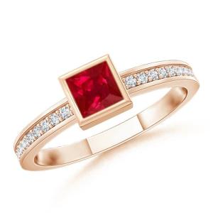 Ruby Promise Ring in 14K Rose Gold