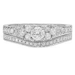 Stunning 1.00 Carat White Diamond Vintage Ring Set