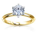 Classic 1 Carat Moissanite Engagement Ring in Gold