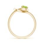 Peridot Infinity Knot Ring in 14K Yellow Gold