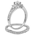 Stunning 1.00 Carat White Diamond Vintage Ring Set