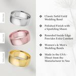 7mm Solid Gold Comfort Fit Wedding Band Size 12