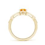 Fire Opal Solitaire Ring in 14K Yellow Gold