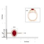 Ruby Halo Engagement Ring in 14K Rose Gold