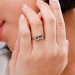 Peridot Infinity Knot Ring in 14K Yellow Gold