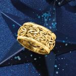18kt Yellow Gold Wide Byzantine Ring, Size 10