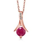 Red Ruby and Diamond Rose Gold Jewelry Set