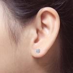 Diamond Round Stud Earrings in 14k White Gold