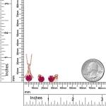 Red Ruby and Diamond Rose Gold Jewelry Set